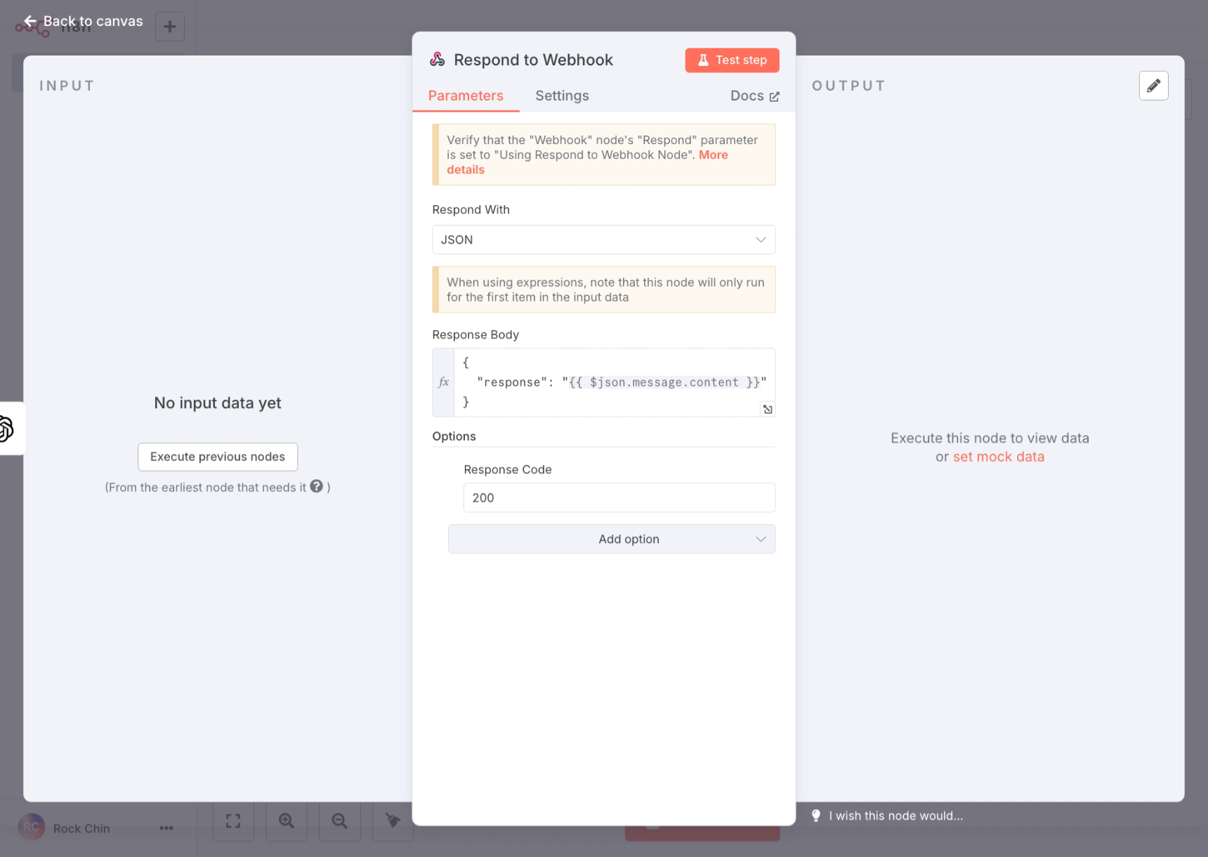 n8n 工作流响应配置